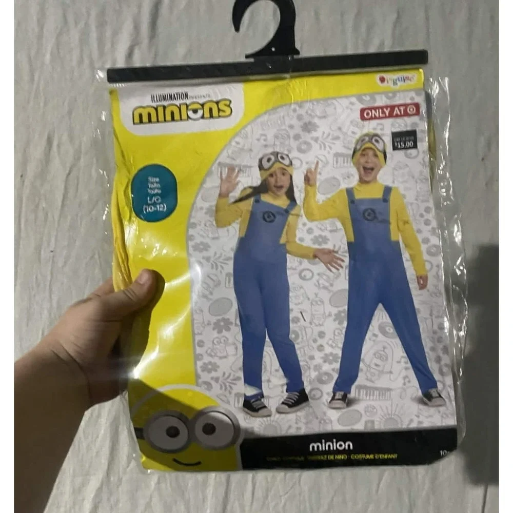 Disguise Minions Jumpsuit Outfit Toddler Large 10-12 Yellow Blue Costume Cosplay